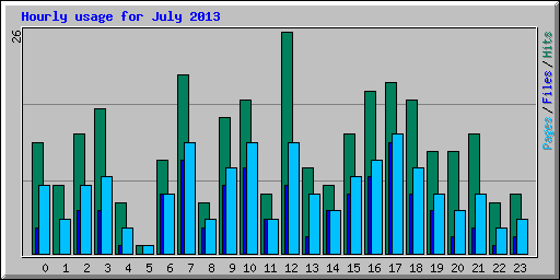 Hourly usage for July 2013